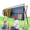 HDMOZUYT Extendable Clothes Drying Rack, Foldable Stainless Steel, 240 cm/94 in and 200 cm/79 in view 1