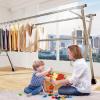 HDMOZUYT Extendable Clothes Drying Rack, Foldable Stainless Steel, 240 cm/94 in and 200 cm/79 in view 2