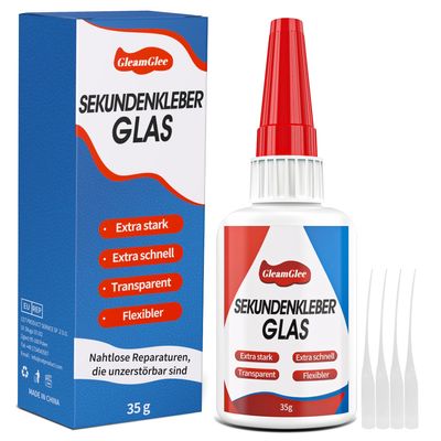 Glass Super Glue 35 g, Ultra-Strong Transparent Glass Adhesive