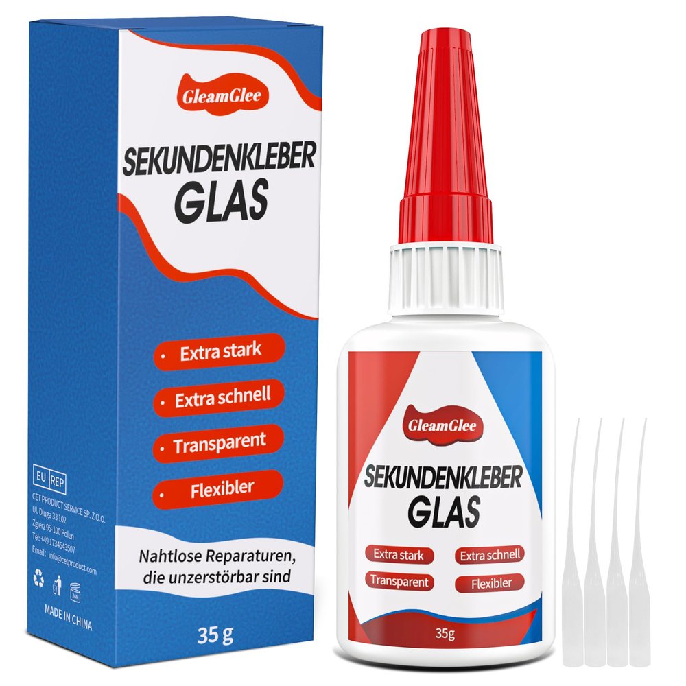 Glass Super Glue 35 g, Ultra-Strong Transparent Glass Adhesive