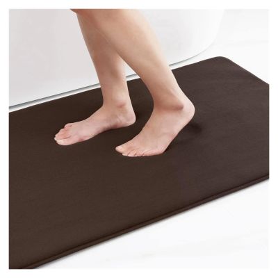 JMORCO Super-Absorbent Memory Foam Bath Mat, Non-Slip, Brown, 43 x 61 cm