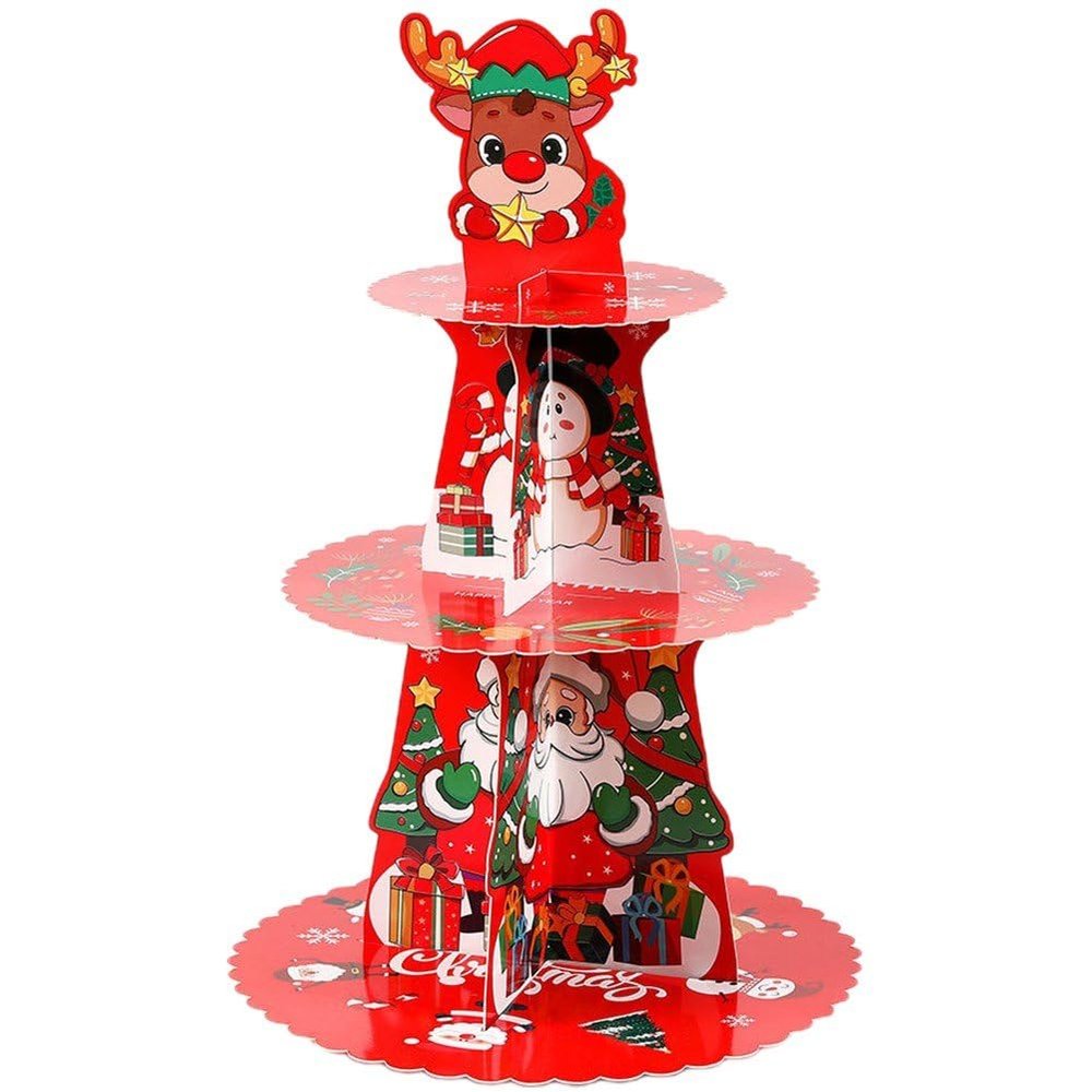 Keuyeo 3-Tier Christmas Cupcake Stand