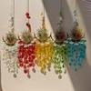 Sun and Moon Face Suncatcher with Crystal Prisms, Green view 3