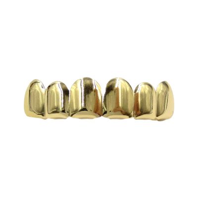 Hip Hop Grillz, Shiny Gold-Plated Copper Teeth Caps