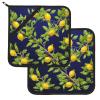 Lemon Tree Pot Holder Set, Heat-Resistant, Non-Slip, Washable, 8 x 8 in, 2-Pack view 1