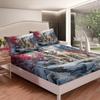 Wolf Full-Size Fitted Sheet Set, Watercolor Nature Landscape, 3-Piece view 3