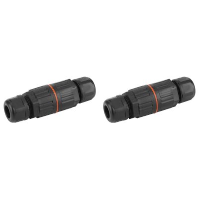 2-Pack IP68 Waterproof Junction Boxes, 3-Pole, Flame-Retardant Nylon