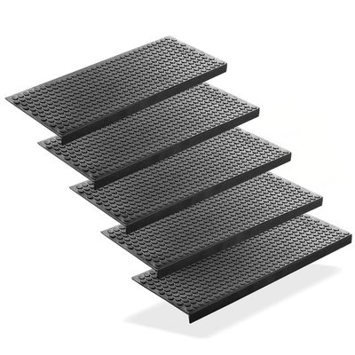 BigDean 4-Piece Rubber Stair Treads, 75 x 25 cm, Outdoor Circle Design