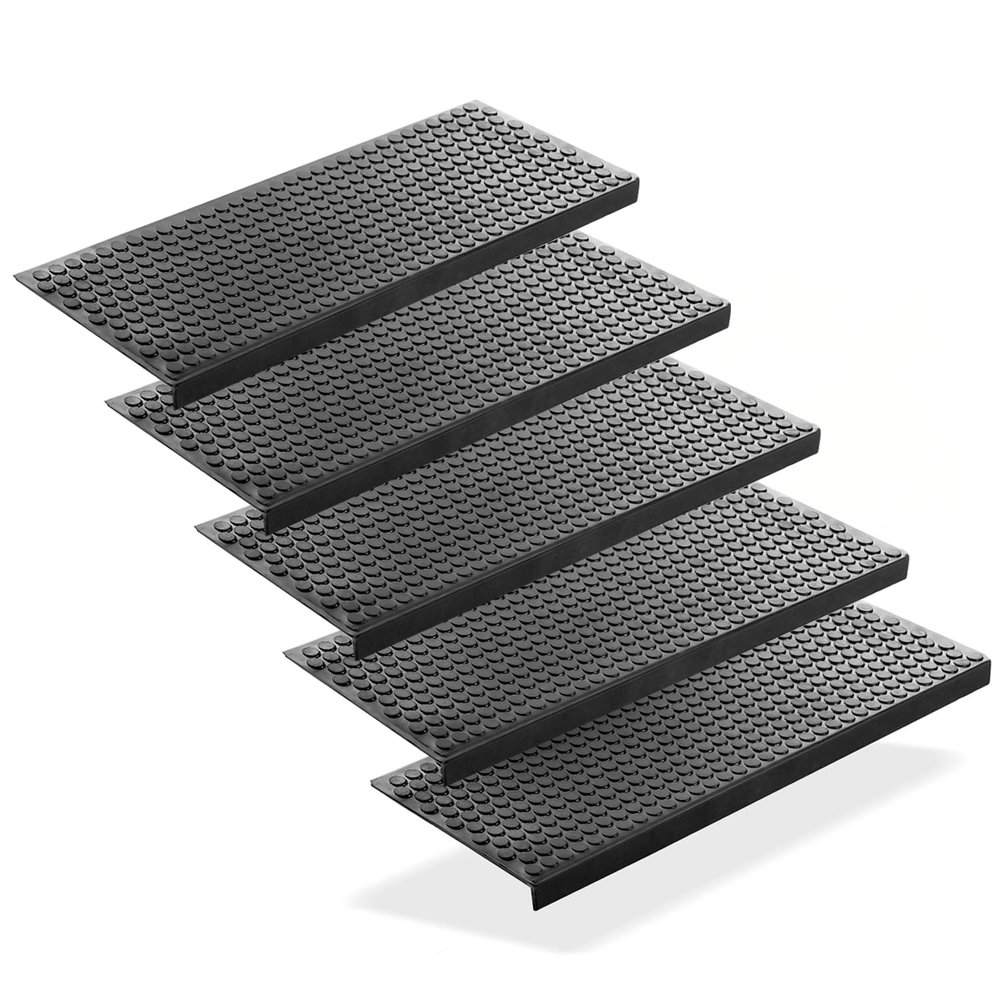 BigDean 4-Piece Rubber Stair Treads, 75 x 25 cm, Outdoor Circle Design