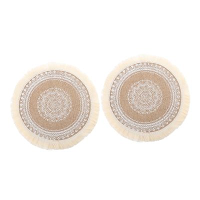PAMINGONO Round Cotton-Linen Placemats, Nordic Style