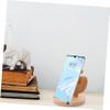 Housoutil Wooden Phone Stand, Cute Shape, Coffee Color view 2