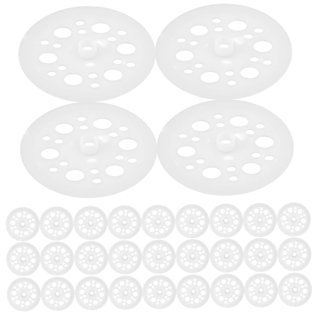 100 White Round Plastic Washers for Foam Insulation Boards
