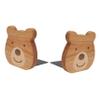 MUSISALY Set of 2 Wooden Bear-Shaped Bookends view 1