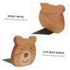 MUSISALY Set of 2 Wooden Bear-Shaped Bookends view 3