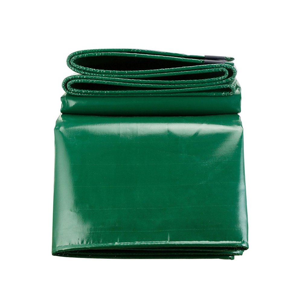 LDQBF Waterproof Tarp with Grommets, 5 x 7 m, 520 g/m² PVC, Green