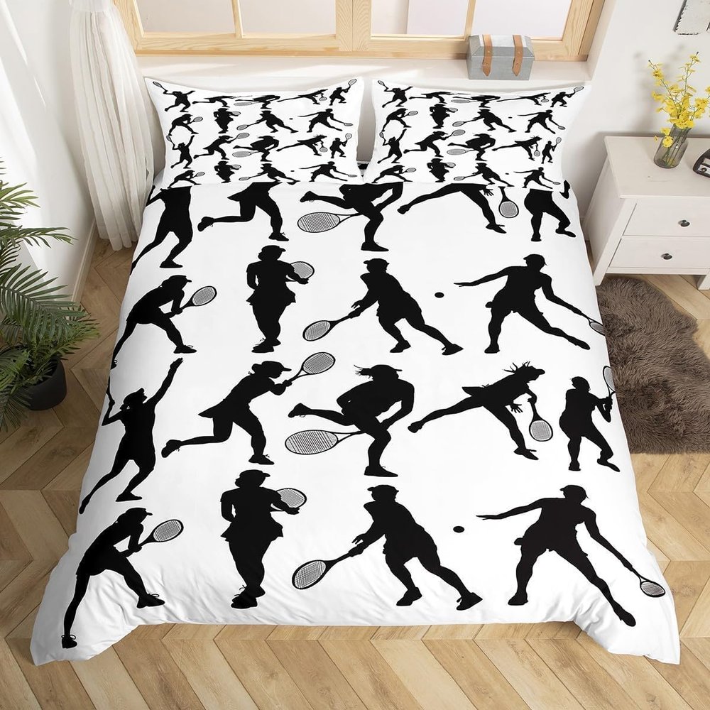 PUOJIEAT Tennis 3D Bedding Set, 155 x 220 cm, Microfiber