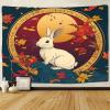 kaiyun Rabbit Tapestry, 3D Leaves Wall Hanging, Bedspread for Bedroom or Living Room, 130 x 150 cm view 2