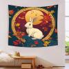 kaiyun Rabbit Tapestry, 3D Leaves Wall Hanging, Bedspread for Bedroom or Living Room, 130 x 150 cm view 3