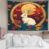 kaiyun Rabbit Tapestry, 3D Leaves Wall Hanging, Bedspread for Bedroom or Living Room, 130 x 150 cm view 4