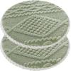 Round Chair Cushion with Ties, Non-Slip, Green, 2-Pack, 35 × 35 cm view 1