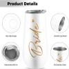 Personalized Stemless Champagne Tumbler with Lid for Bridesmaids view 4
