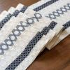 PIPRE Boho Table Runner with Tassels, Striped Plaid, Cotton and Jute, 30 x 140 cm view 3