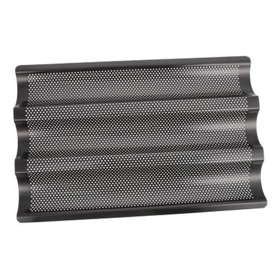 OKUMEYR Wave-Shaped Stainless Steel French Bread Baking Pan, 3-Slot