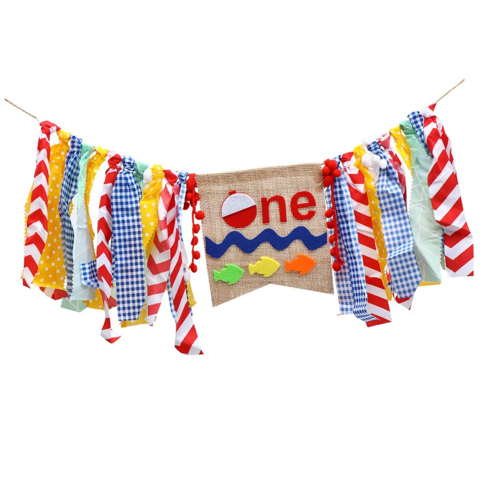 TOYANDONA 1-Piece Fishing-Themed Birthday Banner Decoration