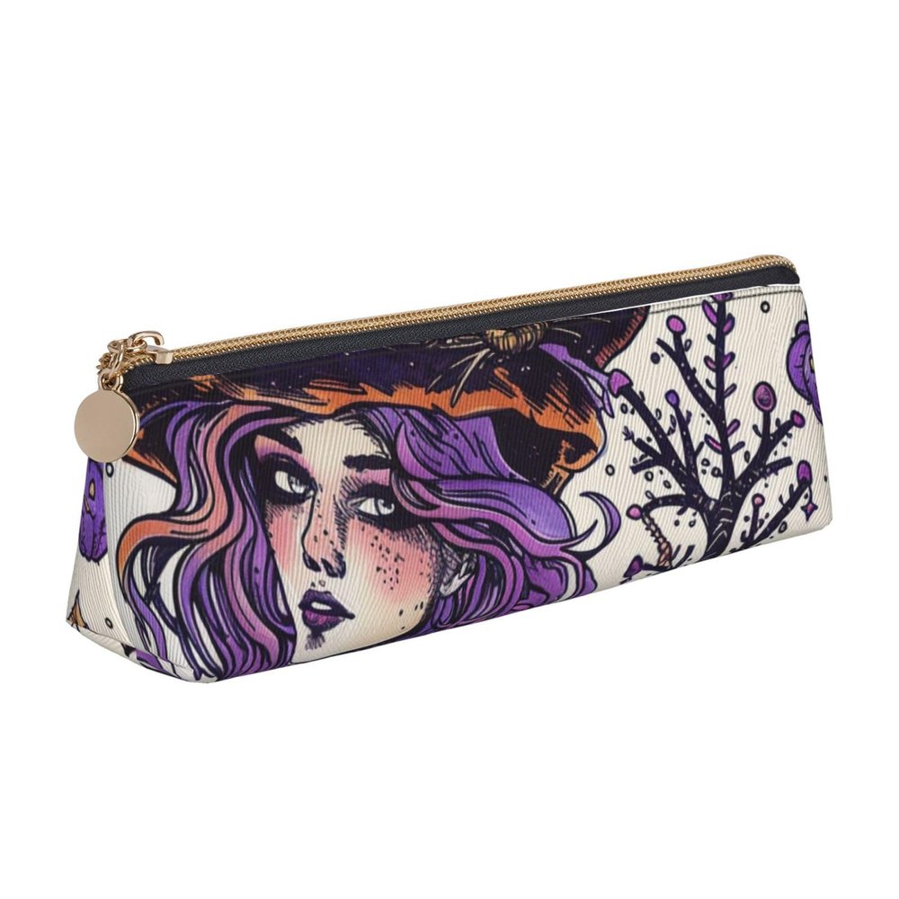 KCGSDEGV Magical Witch Bohemian Printed Triangle Pencil Case
