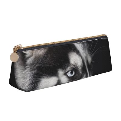 KCGSDEGV Husky Triangular Pencil Case, White