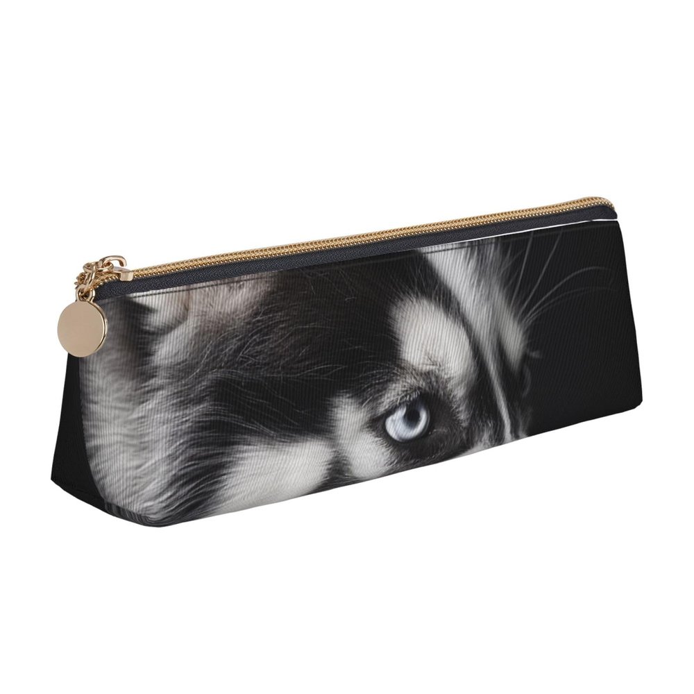 KCGSDEGV Husky Triangular Pencil Case, White