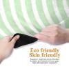 Yoga Mat with Green and White Stripes, Thin Outdoor Printed Natural Rubber Non-Slip Mat, 180.3 x 66 cm view 2