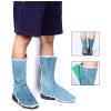 DSQIANG Leather Welding Gaiters, Heat- and Abrasion-Resistant Boot Covers, 1 Pair, Blue view 2