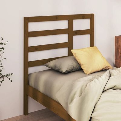 THOYTOUI Solid Pine Wood Headboard, Honey Brown, 96 x 4 x 104 cm