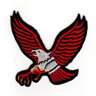 Red Eagle Embroidered Iron-On or Sew-On Patch, 8.1 x 6.2 cm