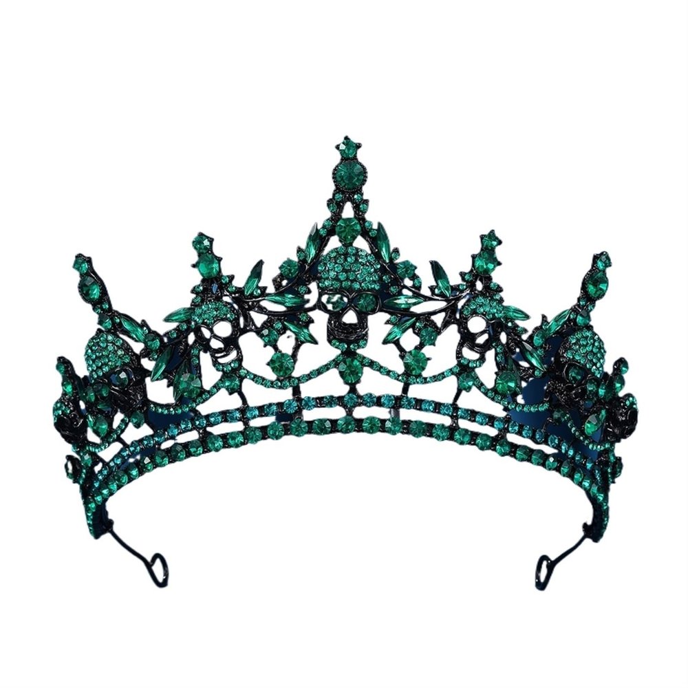 Halloween Gothic Black Queen Skull Crown Headband