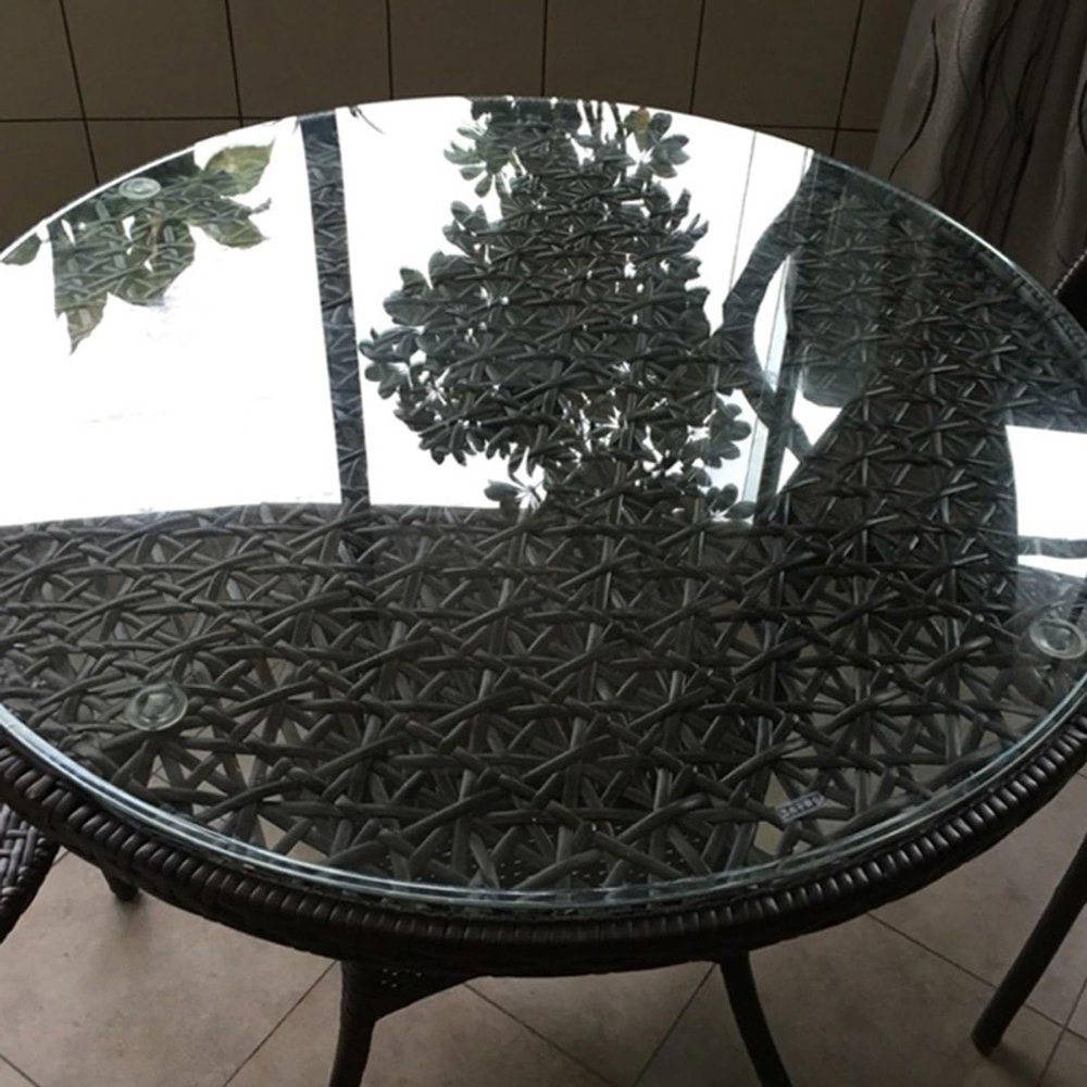 Round Tempered Glass Tabletop for Dining and Coffee Tables, 65 cm (26 in)