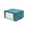 LHSJYG Foldable Quilt Storage Bags, Dustproof Blanket and Clothing Organizer, Blue, 3-Pack view 1