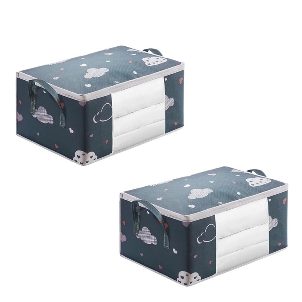 3-Piece Nonwoven Storage Bag Set with Zippers, Lids and Handles