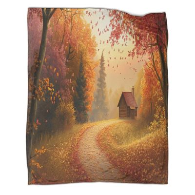 Soft Throw Blanket with Tranquil Autumn Landscape Pattern, 3D Print, 40 x 50 in