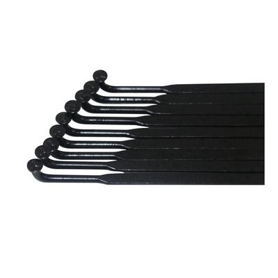 ZHANGSHUMIN Bicycle Spokes, Hook or Straight Pull, Black (Straight, 10 Pcs)