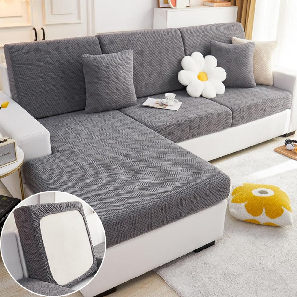 Magic Sofa Covers for 2/3-Cushion Couches, Washable, Gray, Headrest Cover S