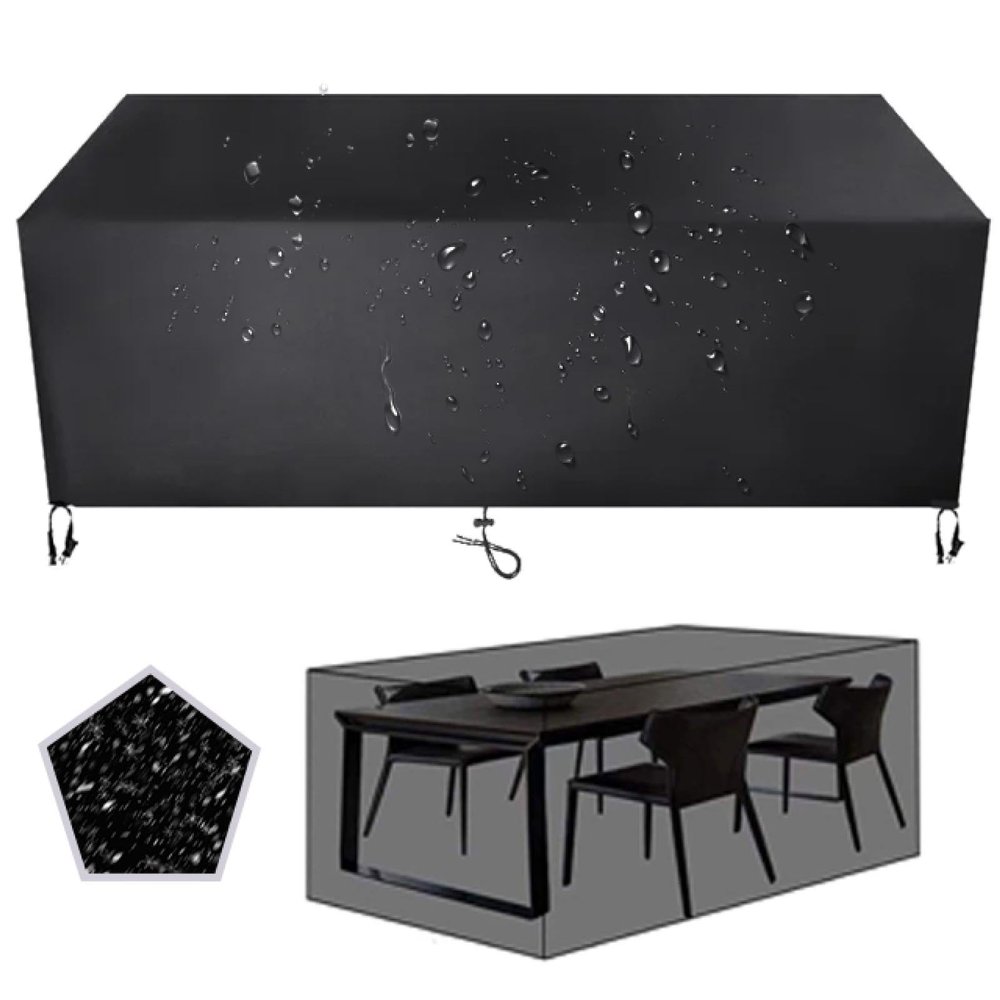 Waterproof Patio Furniture Cover 135 x 120 x 95 cm, Black/Silver Gray
