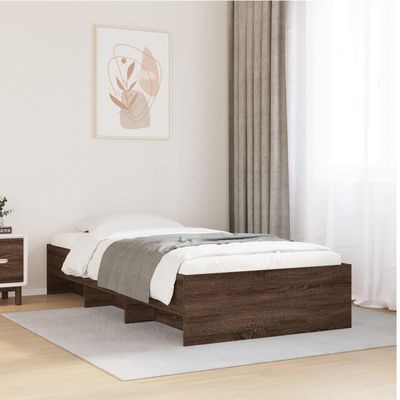 LXYZWRW Furniture Select Bed Frame Without Mattress, Brown Oak, 90 x 190 cm, Engineered Wood