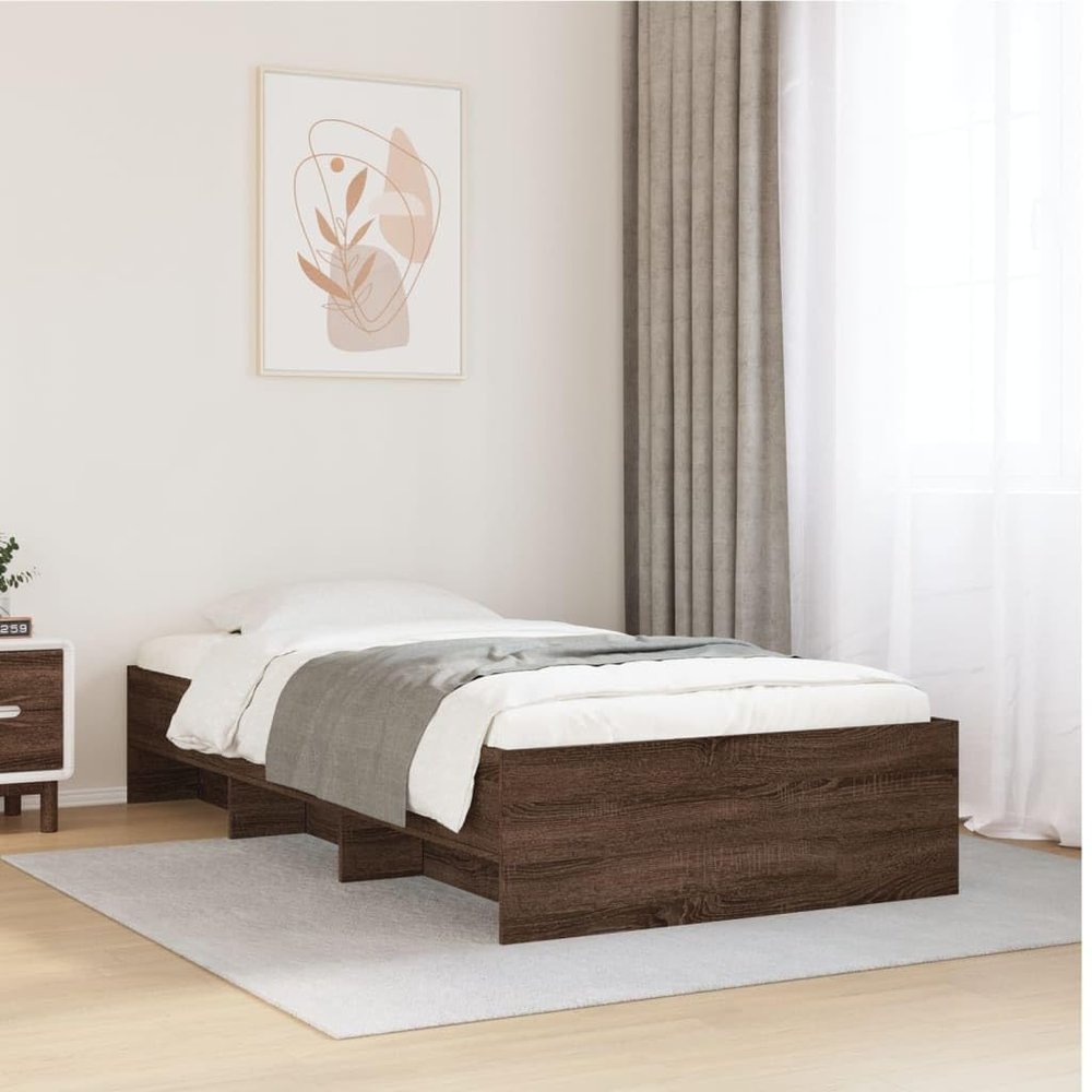 LXYZWRW Furniture Select Bed Frame Without Mattress, Brown Oak, 90 x 190 cm, Engineered Wood