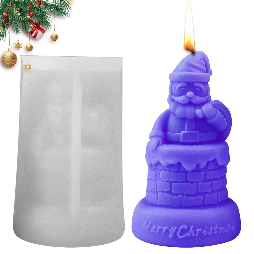Christmas Candle Mold, Chimney Candle Mold, Resin Casting Mold