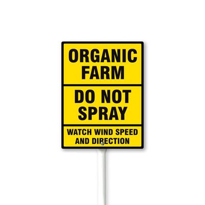 Geroclonup Bio-Farm “Do Not Spray” Yard Sign with Post, 17.8 x 22.4 cm