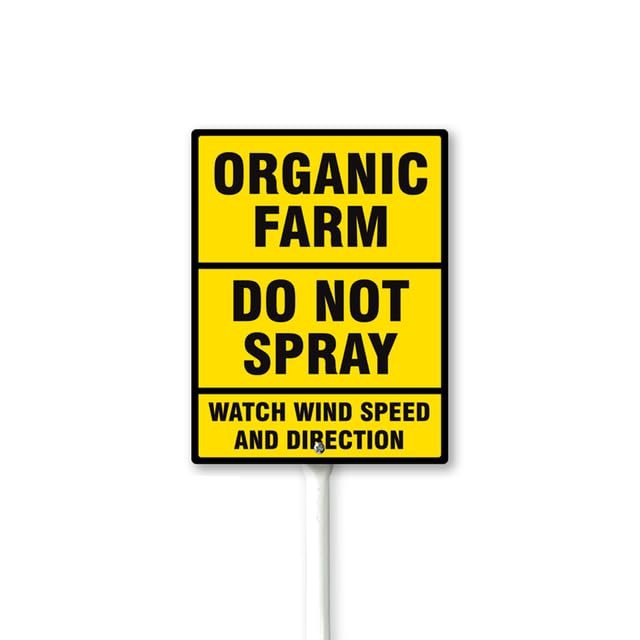 Geroclonup Bio-Farm “Do Not Spray” Yard Sign with Post, 17.8 x 22.4 cm