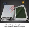 Generic Heavy-Duty Silver and Green Tarp, 180 g/m², Reinforced Eyelets, Waterproof, Tear-Resistant, All-Weather Protection (2 x 5 m) view 4
