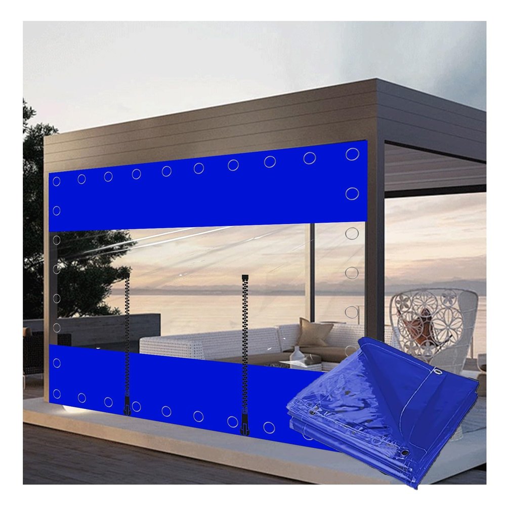 JHIAADEY Transparent PVC Zipper Tarp for Outdoor Use